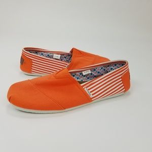 XOXO Orange Striped Slip On Flats Loafers